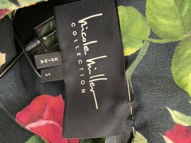 nicole miller multicolor new ls floral msrp sample small blouse
