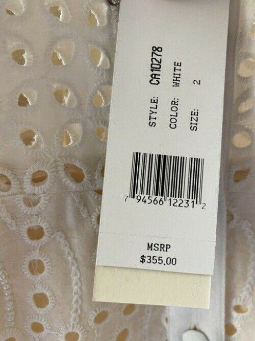 Nicole Miller white collared eyelet msrp