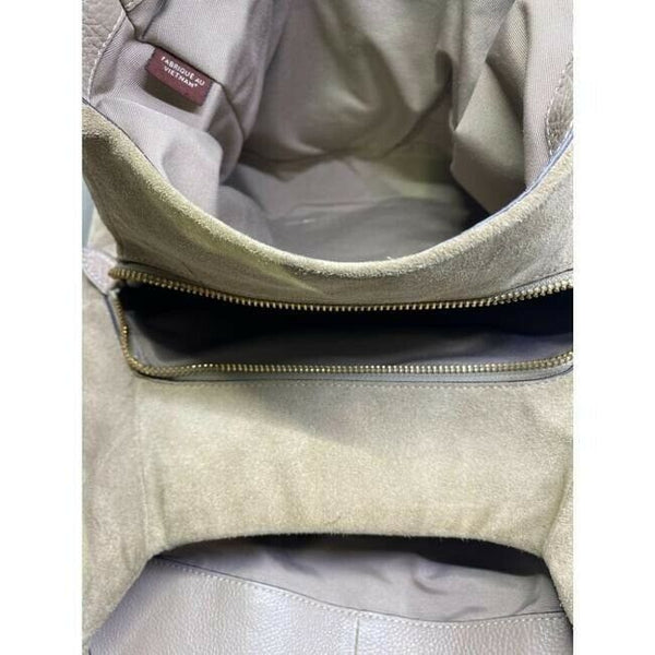 coach large eddie triple compartment tan leather shoulder bag