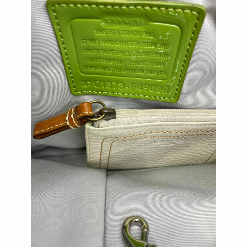Coach Green Blue Coated Canvas Signature Handbag