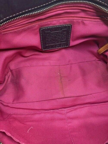 Coach Medium Bag Handbag Navy Leather Shoulder Bag