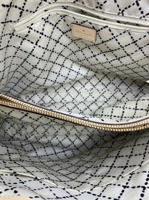 kate spade shopping xl w saffiano w detachable cream black leather tote