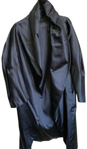 donna karan black new collection silk coat runway piece msrp