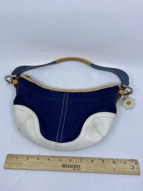 Coach Small Handbag Blue White Hobo Bag