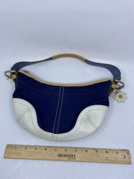 Coach Small Handbag Blue White Hobo Bag