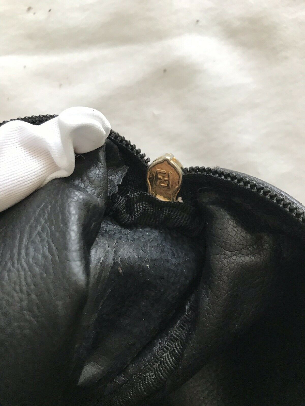 FENDI Vintage Small Black Stripe Crossbody Bag