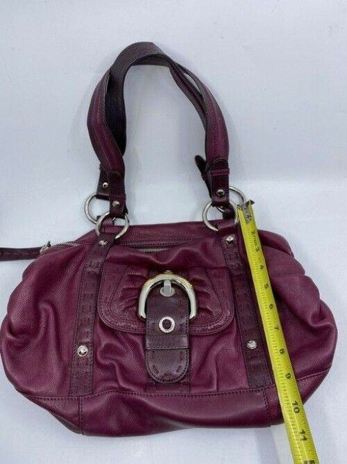 b makowsky purple leather shoulder bag