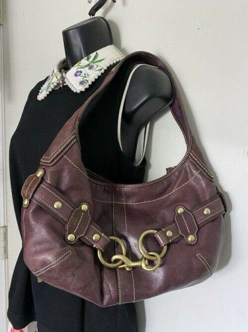 coach leather burgundy shoulder bag