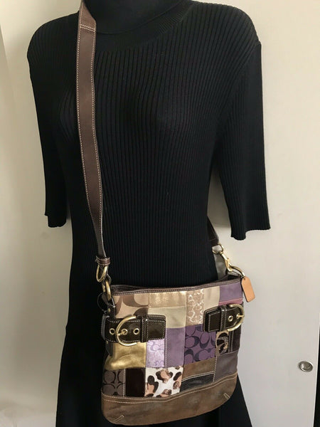 COACH Multi-fabric Patch Work Shoulder Bag