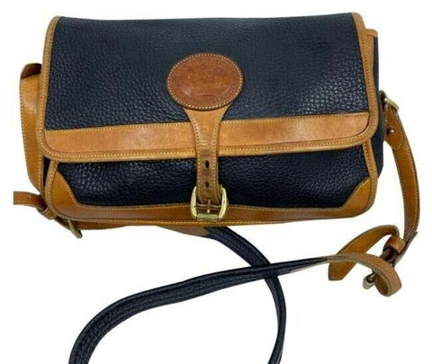 dooney and bourke vintage black orange leather cross body bag