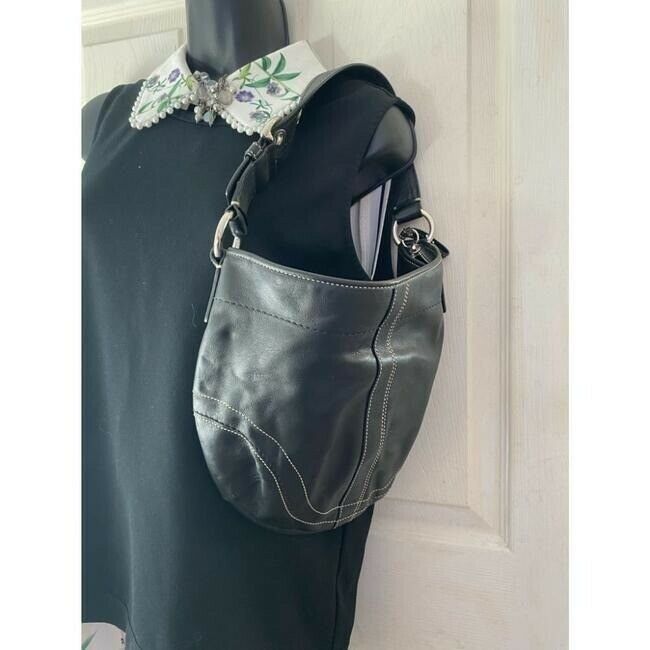 Coach Large Black Leather Hobo Bag