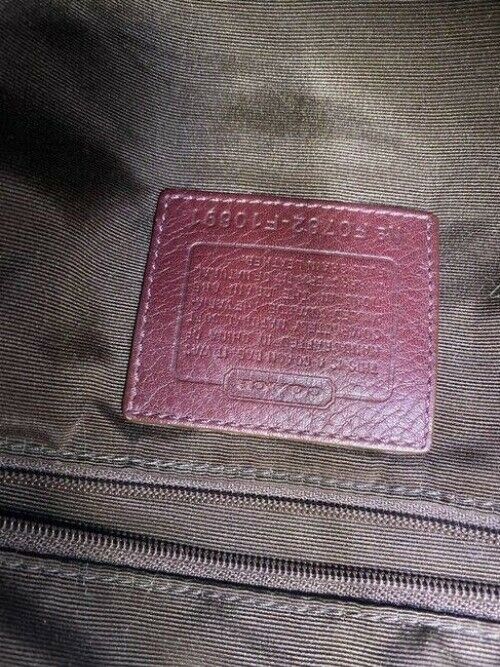 coach medium bag handbag maroon leather shoulder bag