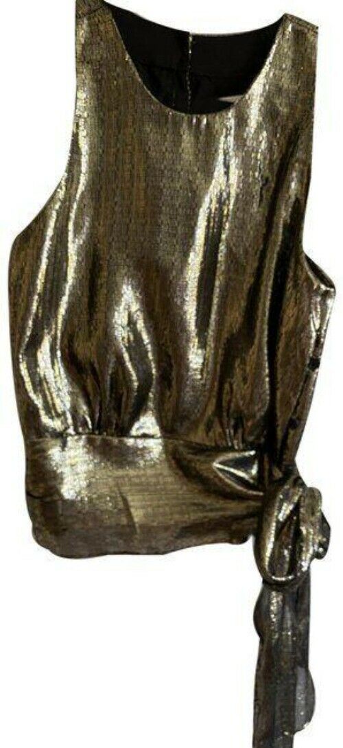 Milly gold black new women s foil msrp blouse