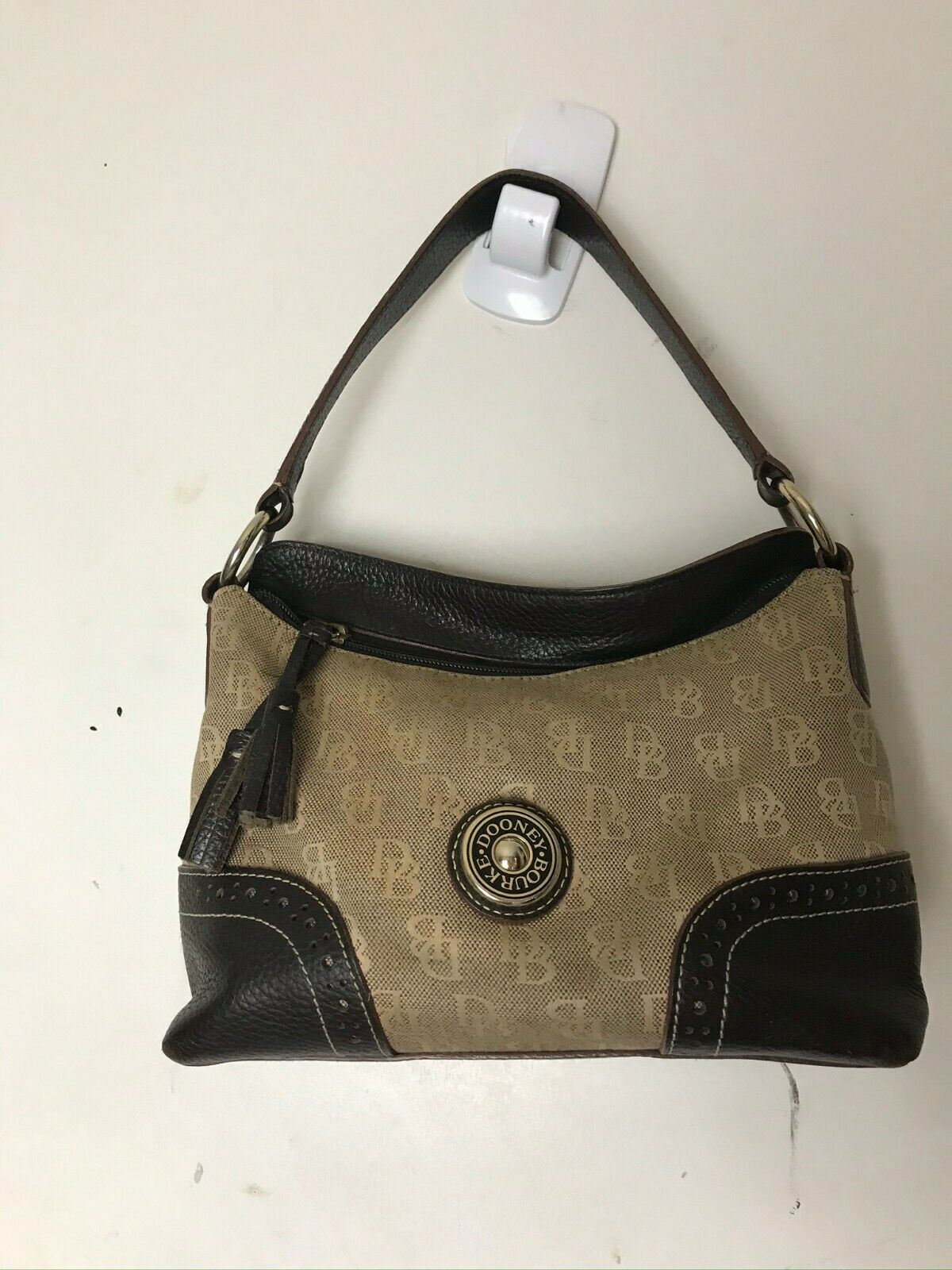 Dooney & Bourkek Brown/Tan Medium Canvas Tote