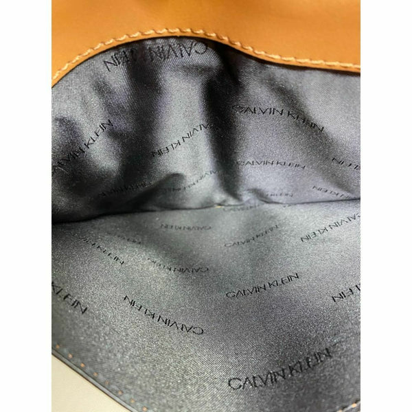 Calvin Klein Cream Leather Shoulder Bag