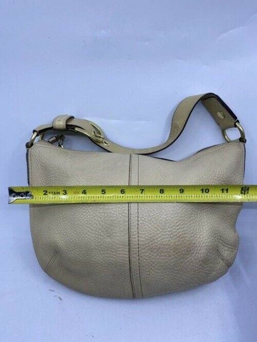 coach beige leather shoulder bag
