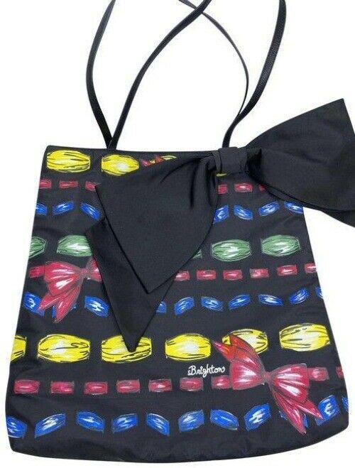 brighton bag black with multicolor nylon tote