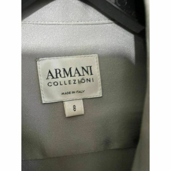 Armani Collezioni Silk Long Sleeves Top Gray Size 8