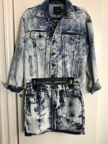 NWT John John Lab Acid wash Denim Jacket w/ Skirt Set