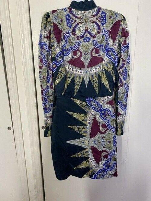 nicole miller multicolor new paisley msrp mid length formal dress