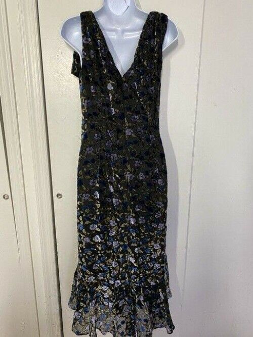 nicole miller gray blue gold new floral msrp
