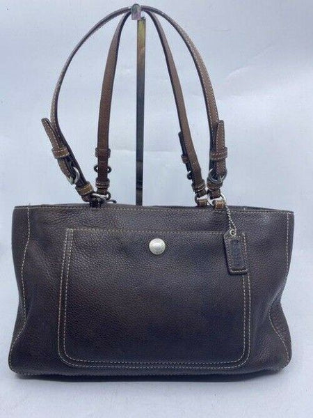 coach medium bag handbag brown leather shoulder bag
