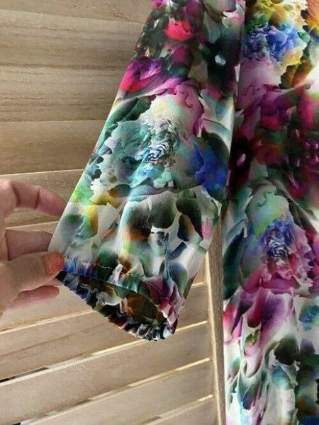 Nicole Miller multi color new tie shift MSRP short formal dress