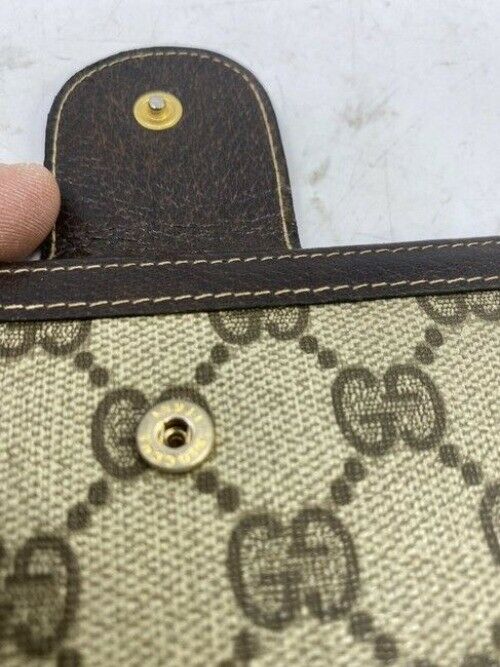 Gucci Brown Long Vintage Canvas Wallet