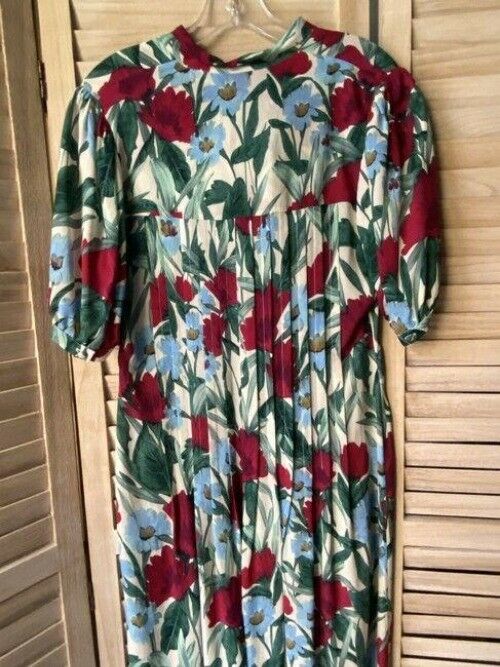 nicole miller blue red floral msrp long casual maxi dress
