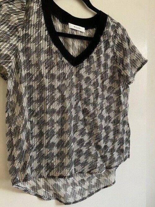 Milly white gray new ss msrp blouse