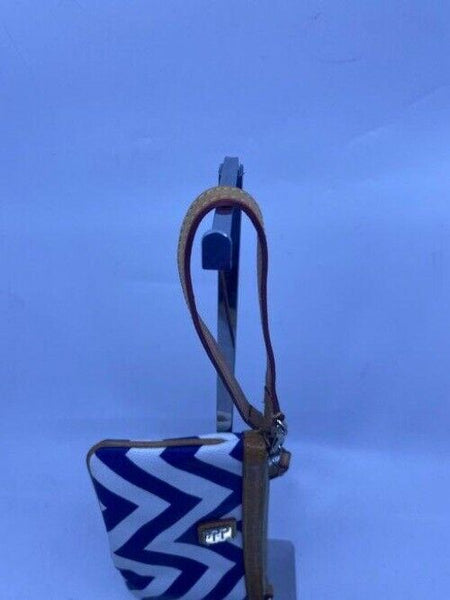 Dooney And Bourke And Stripped White Blue Wristlet
