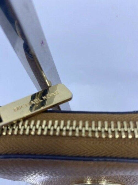 Michael Kors Soft Device Card Coin And Id Holder Brown Leather Wristlet