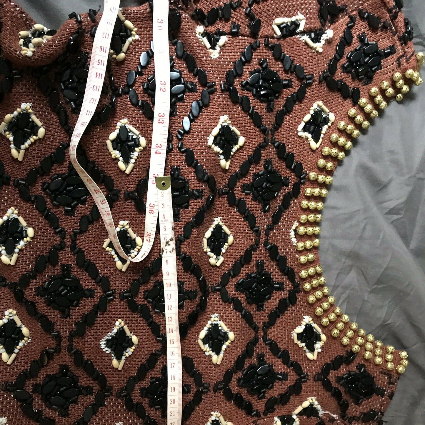 OPENING CEREMONY Beaded Linen Dress Medium