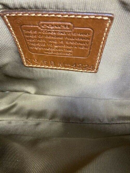 coach vintage w heart padlock silk tie navy leather cross body bag