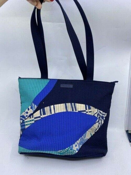 Vera Bradley Large Quilted Navy Blue White Shoulder Bag