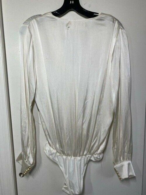 nicole miller white new ls body suit msrp