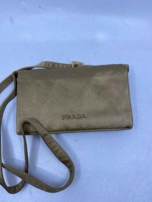 prada vintage gold satin cross body bag