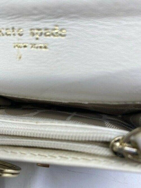 kate spade white small cute id key and coin wallet