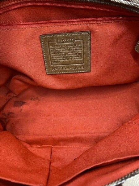 Coach Shoulder Bag Medium Msrp Beige Brown Jacquard Fabric Tote