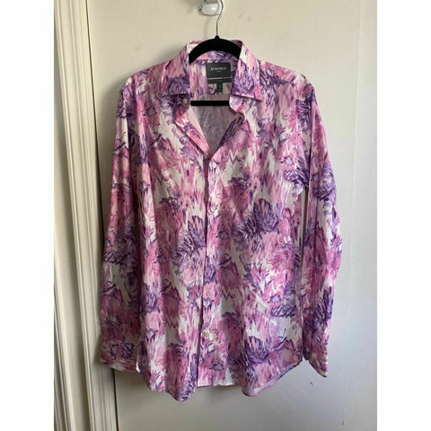 BONOBOS Pink Purple Printed Long Sleeve Button Down Shirt Size 15.5