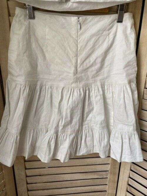 Nicole Miller white floral linen skirt and set msrp blouse