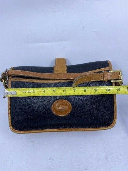 Dooney and Bourke vintage black tan leather cross body bag