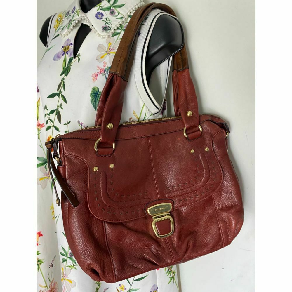B. makowsky Brown Leather Shoulder Bag