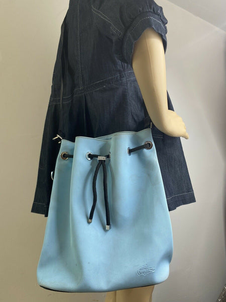 Lacoste Blue Nylon Bucket Bag