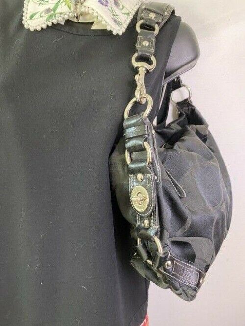 coach bag large black fabric tote