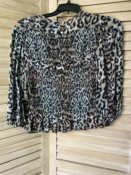 Nicole Miller Black Green Gray Small Msrp Blouse