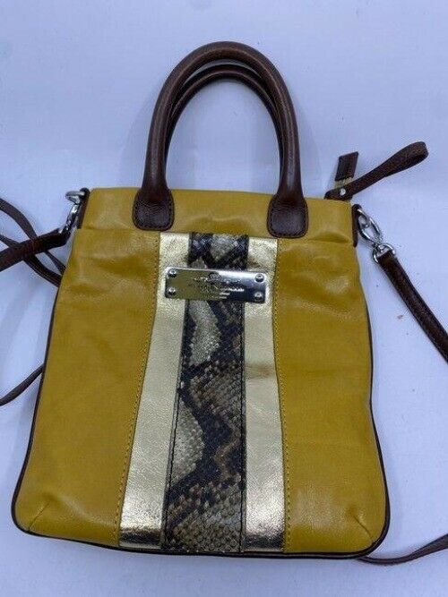 my flat in london yellow brown cross body bag