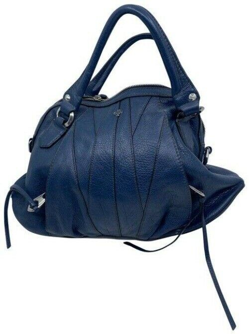 oryany in need of tlc blue leather tote