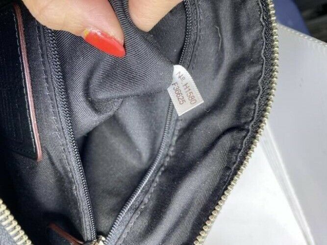 coach medium size black gray jacquard fabric cross body bag