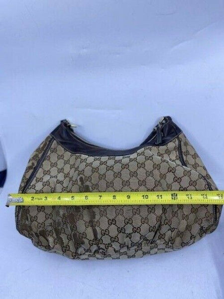 Gucci tote all over logo beige brown jacquard fabric hobo bag